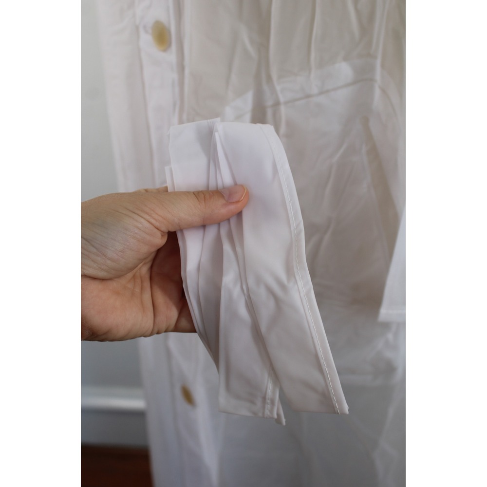 Vtg UniRoyal M 36-38 Clear Pak-A-Way Rainwear Long Belt Trench Coat Button Front - Picture 6 of 9